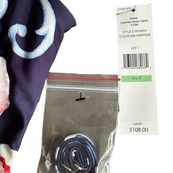 Carmen Marc Valvo One-Shoulder Cutout One-Piece Swimsuit size 8 NEW - Picture 4 of 13